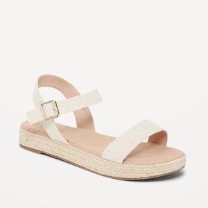 Canvas platform sandals